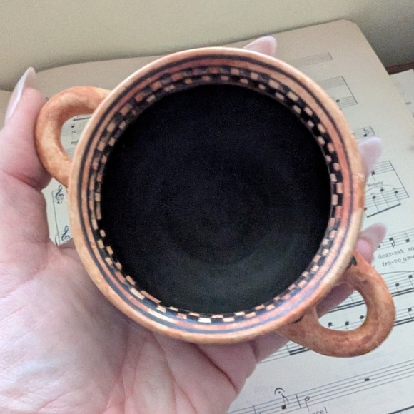 Vintage Greek Mythology Handcrafted Terracotta and Black Decorative Bowl - Picture 5 of 12